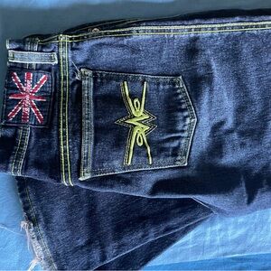 Y2K Jeans with Green Stitching